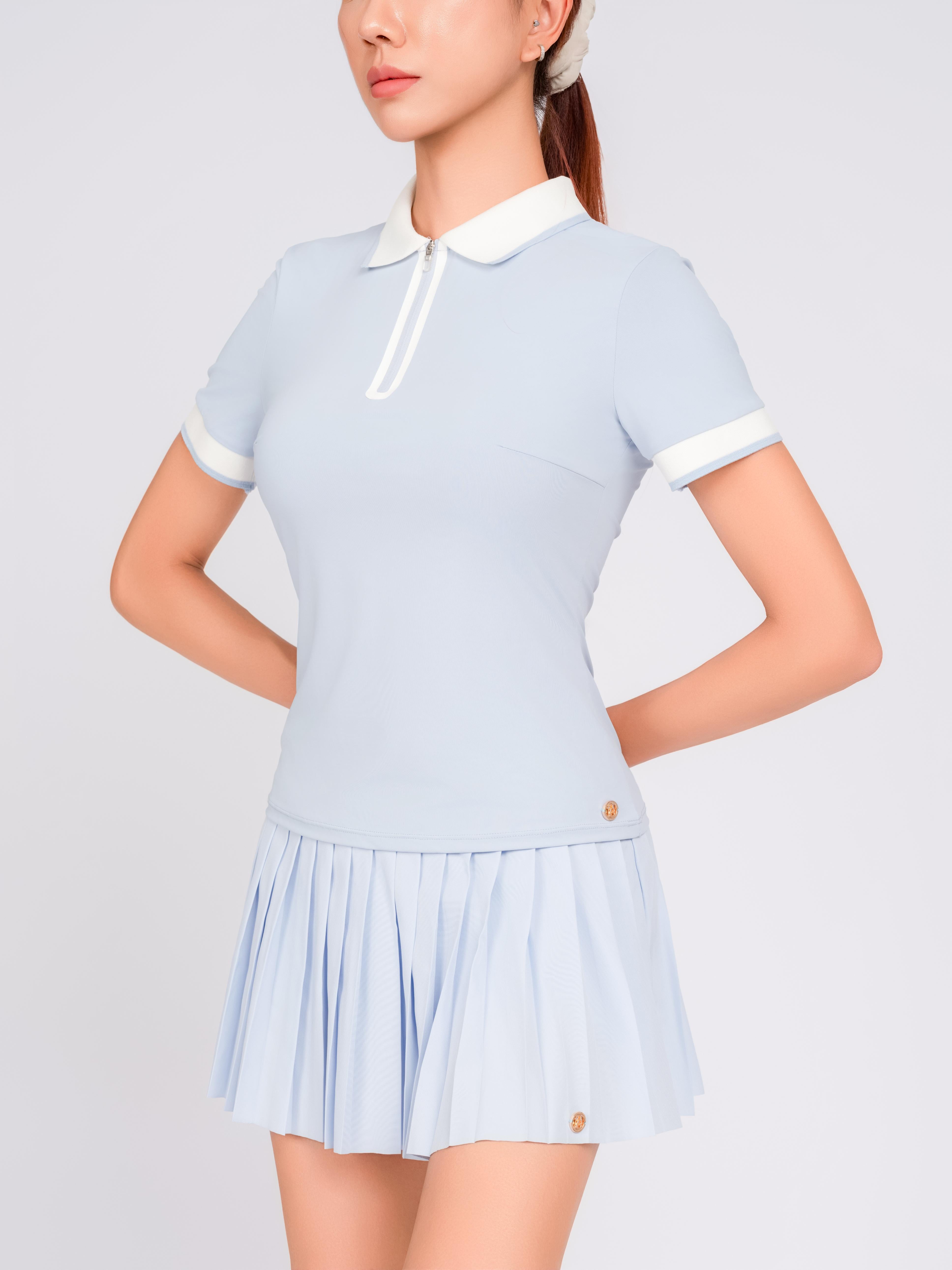 HARPER PLEATED SKIRT – LIGHT BLUE