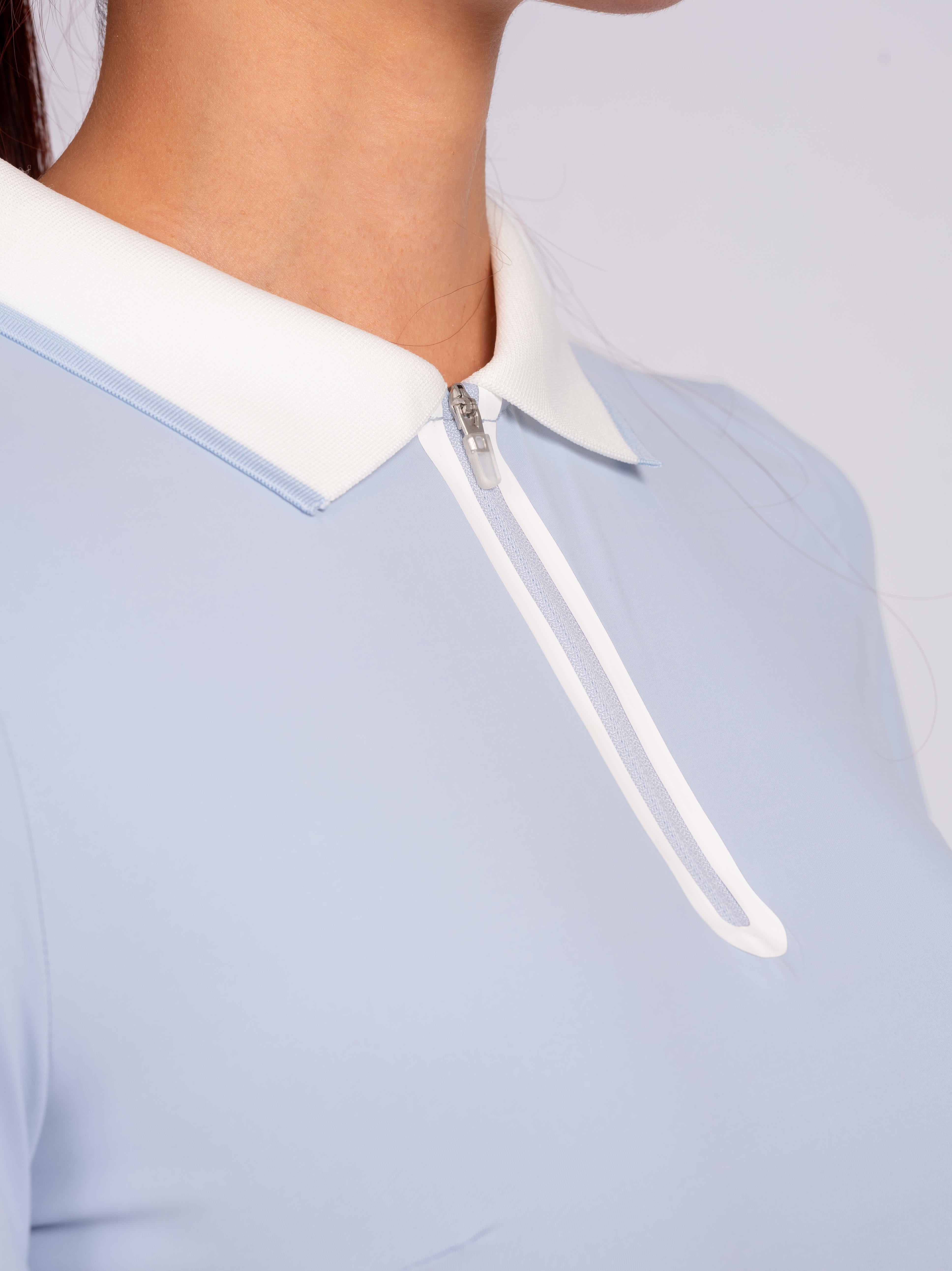 HARPER COLLAR TOP – LIGHT BLUE