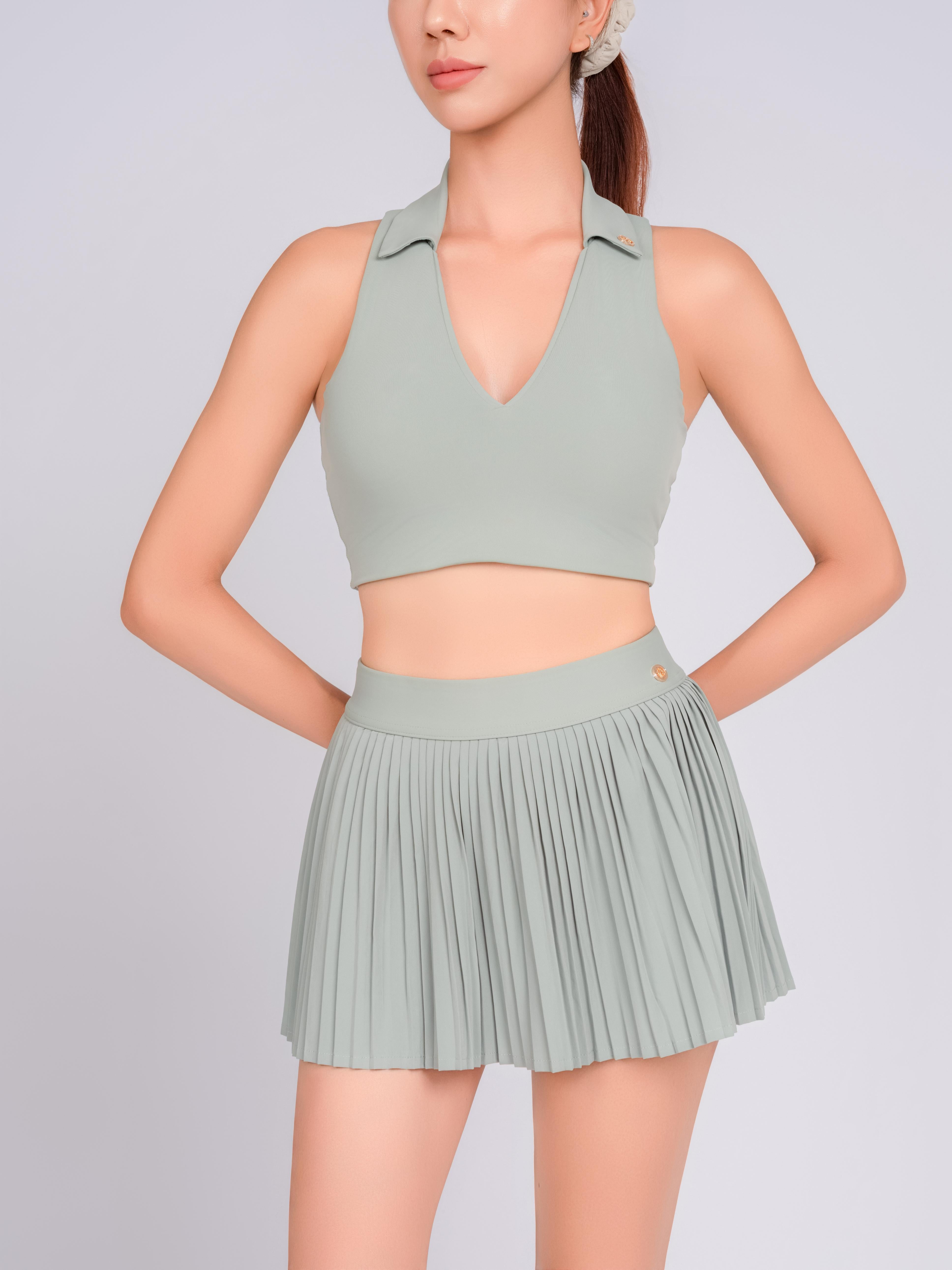 TILLY PLEATED SKIRT – GREEN