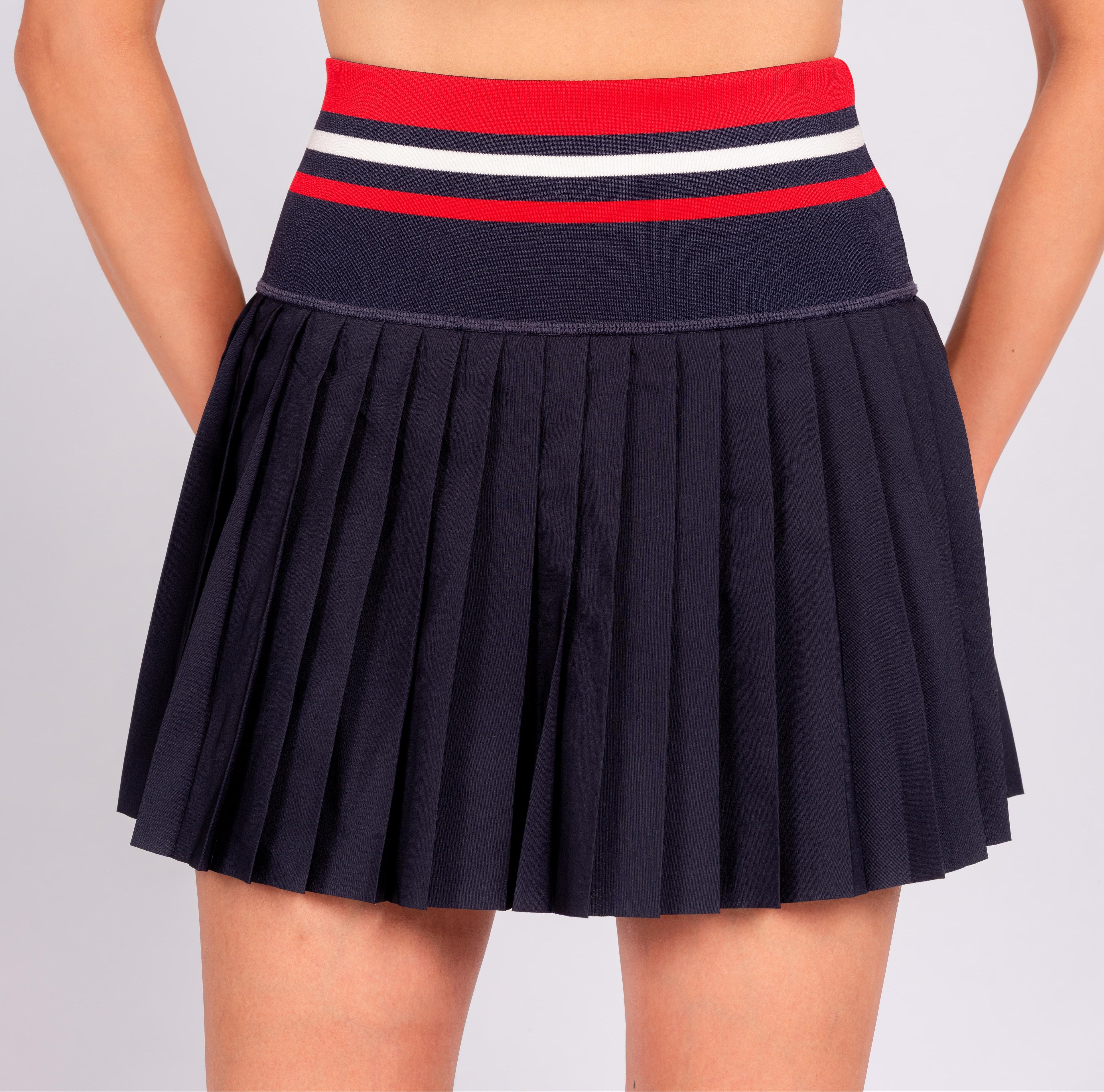 HARPER PLEATED SKIRT – NAVY BLUE
