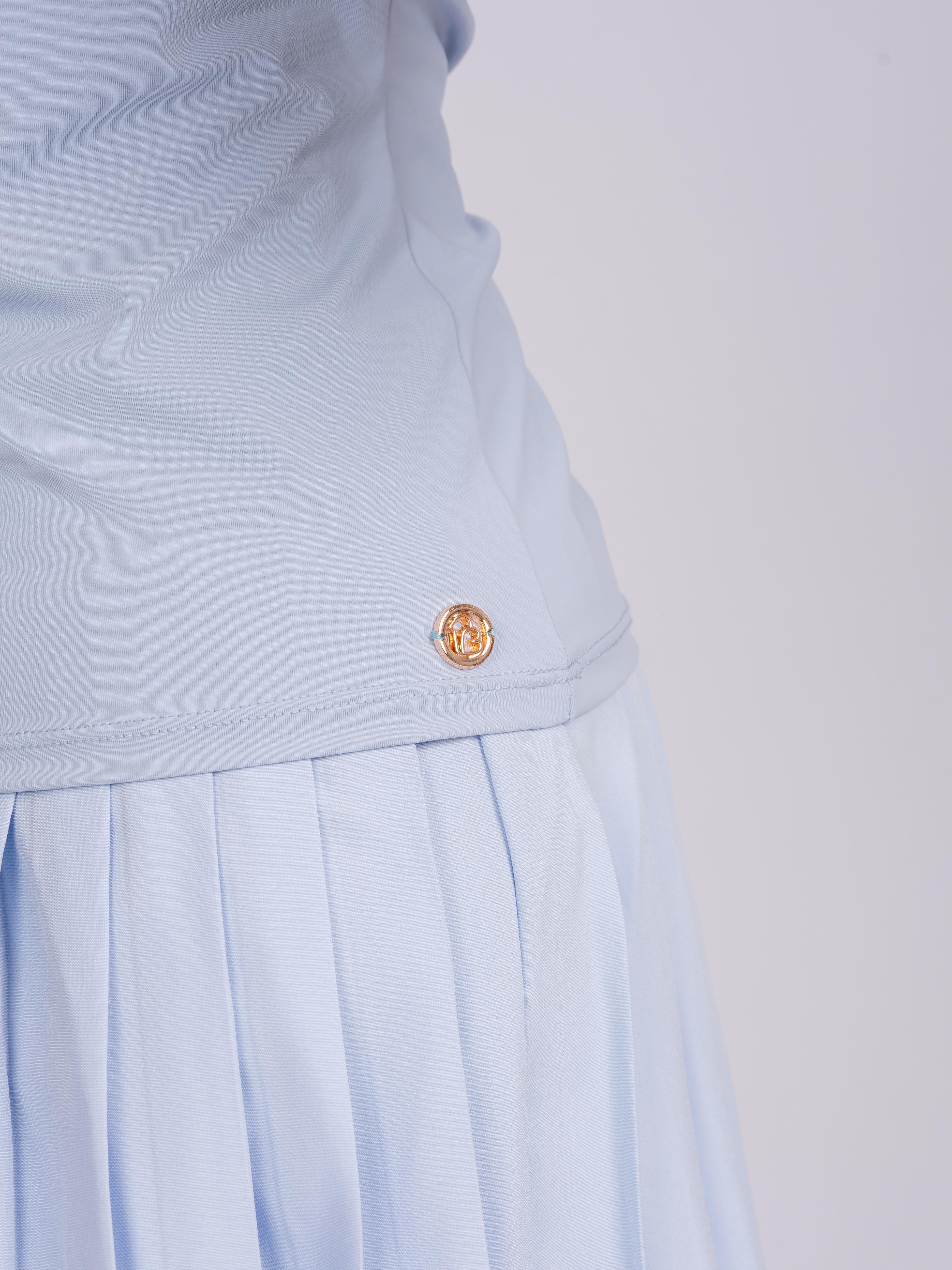 HARPER COLLAR TOP – LIGHT BLUE